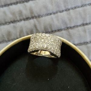 Sterling silver crystals ring